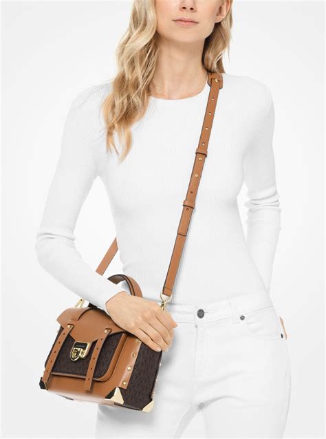 michael michael kors md satchel leather|Michael Kors manhattan leather satchel.